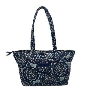 Vera Bradley Petal Splash Blue Fabric Pattern Shoulder Bag